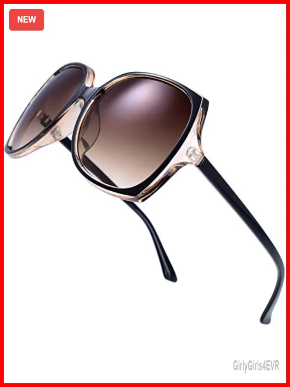 Oversized Cat Eye Hybrid Sunglasses with UV Protection